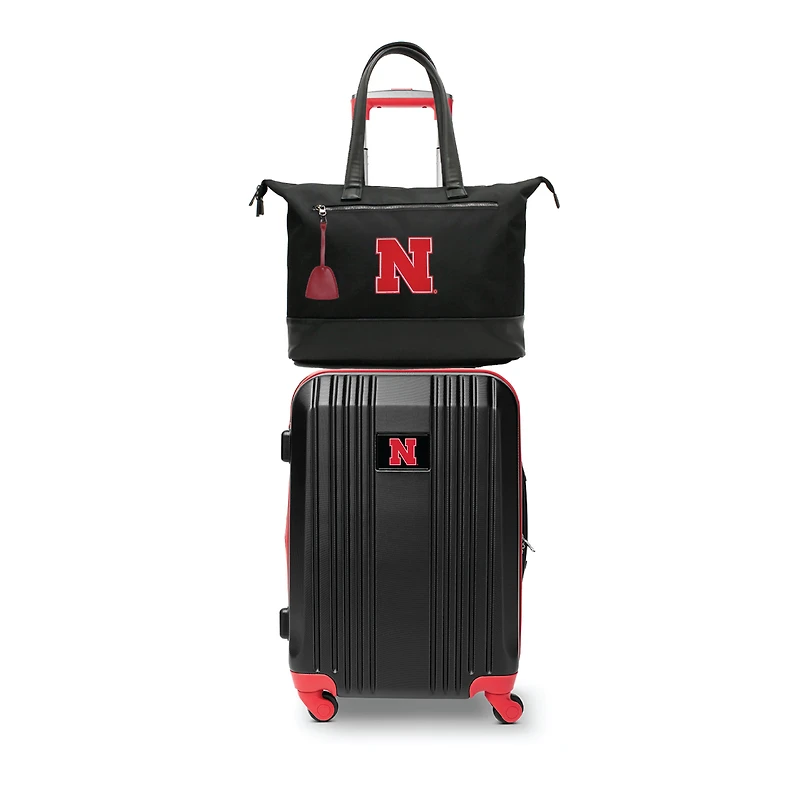 MOJO Nebraska Huskers Premium Laptop Tote Bag and Luggage Set