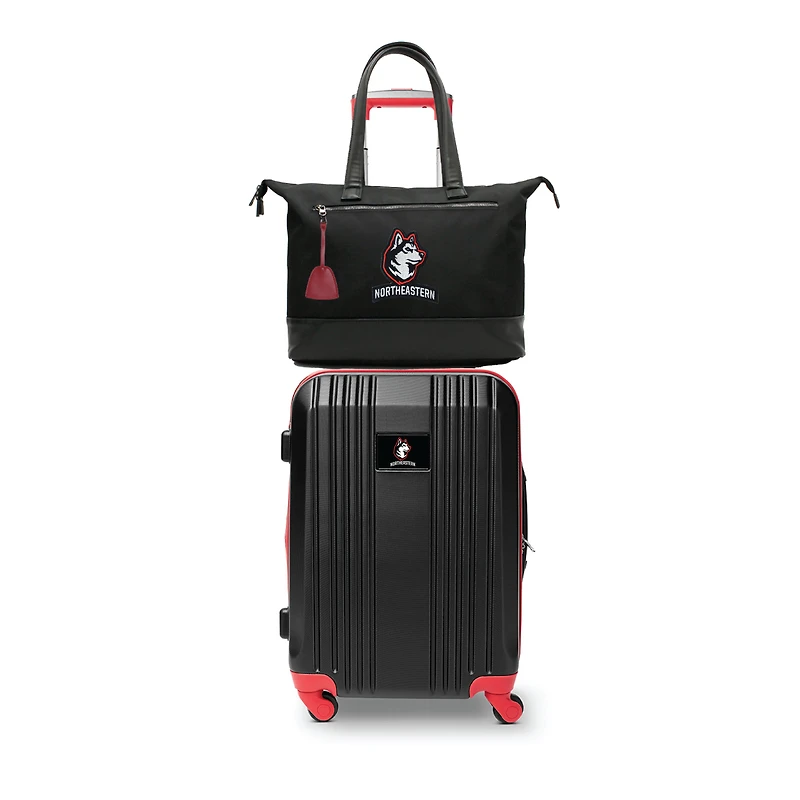 MOJO Northeastern Huskies Premium Laptop Tote Bag and Luggage Set
