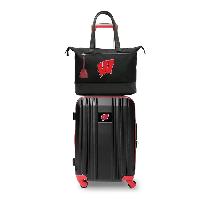 MOJO Wisconsin Badgers Premium Laptop Tote Bag and Luggage Set