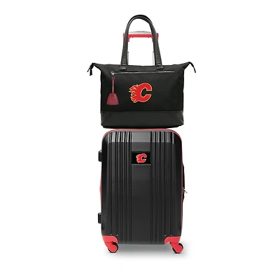 MOJO Calgary Flames Premium Laptop Tote Bag and Luggage Set