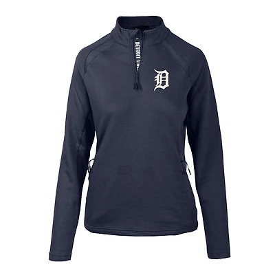 Women's Levelwear Navy Detroit Tigers Hadley Quarter-Zip Pullover Top
