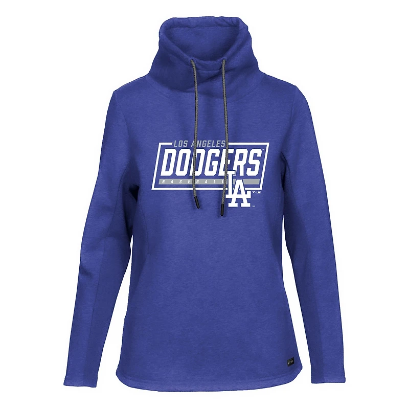 Women's Levelwear Royal Los Angeles Dodgers Loop Fleece Scuba Neck Pullover Hoodie