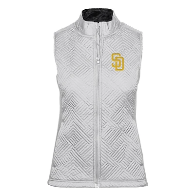 Women's Levelwear White San Diego Padres Sense Full-Zip Vest