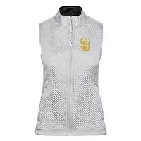 Women's Levelwear White San Diego Padres Sense Full-Zip Vest