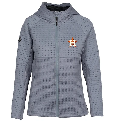 Women's Levelwear Gray Houston Astros Solstice Full-Zip Hoodie