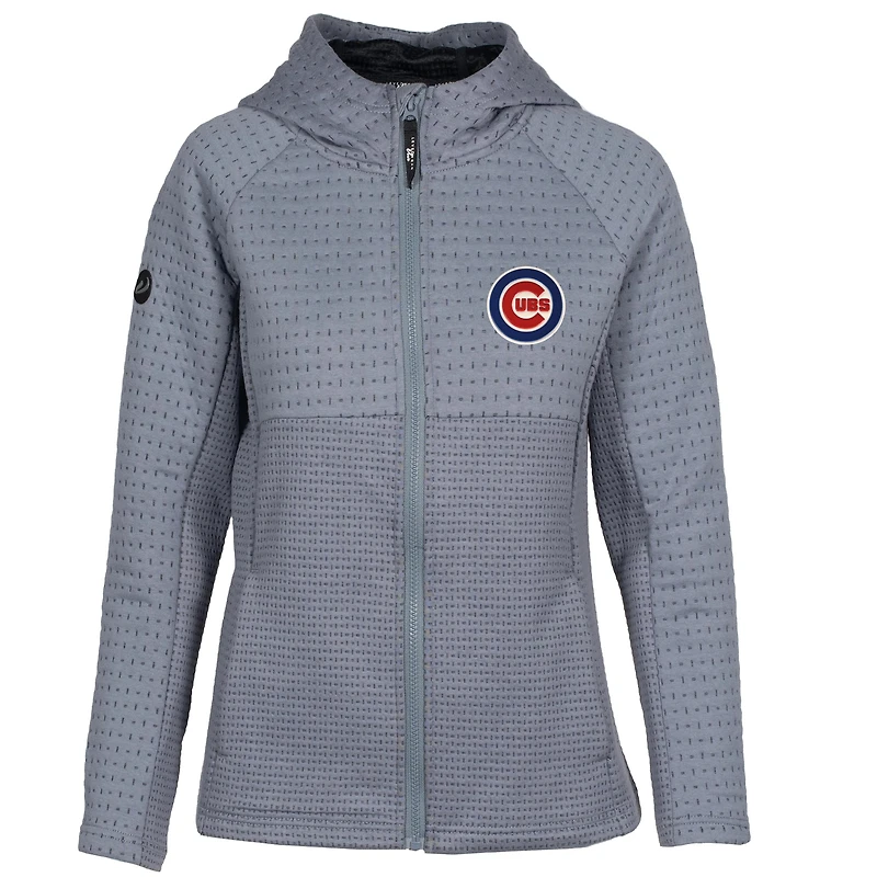 Women's Levelwear Gray Chicago Cubs Solstice Full-Zip Hoodie