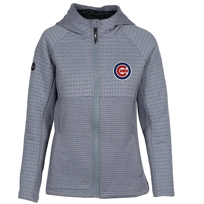 Women's Levelwear Gray Chicago Cubs Solstice Full-Zip Hoodie