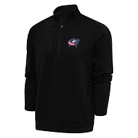 Men's Antigua Black Columbus Blue Jackets Special Edition 2.0 Generation Quarter-Zip Pullover Top