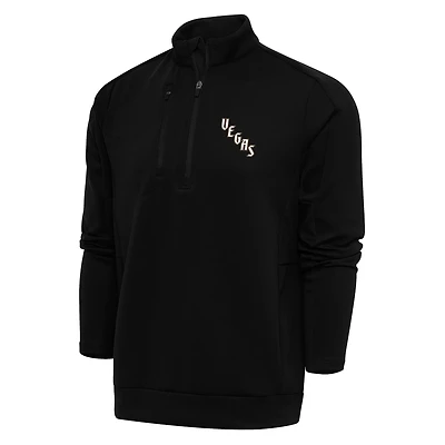 Men's Antigua Black Vegas Golden Knights Special Edition 2.0 Generation Quarter-Zip Pullover Top