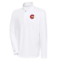 Men's Antigua White Colorado Avalanche Special Edition 2.0 Tribute Quarter-Zip Pullover Top