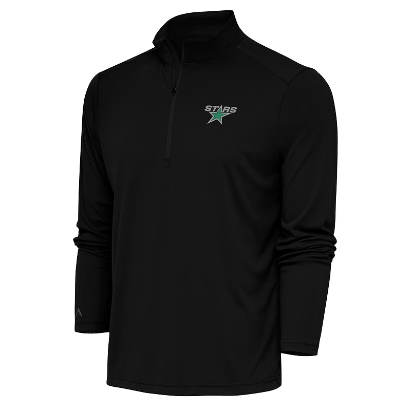 Men's Antigua Black Dallas Stars Special Edition 2.0 Tribute Quarter-Zip Pullover Top