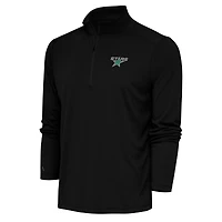 Men's Antigua Black Dallas Stars Special Edition 2.0 Tribute Quarter-Zip Pullover Top