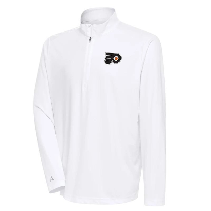 Men's Antigua White Philadelphia Flyers Special Edition 2.0 Tribute Quarter-Zip Pullover Top