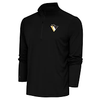 Men's Antigua Black Pittsburgh Penguins Special Edition 2.0 Tribute Quarter-Zip Pullover Top