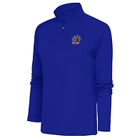 Women's Antigua Royal New York Rangers Special Edition 2.0 Tribute Quarter-Zip Pullover Top
