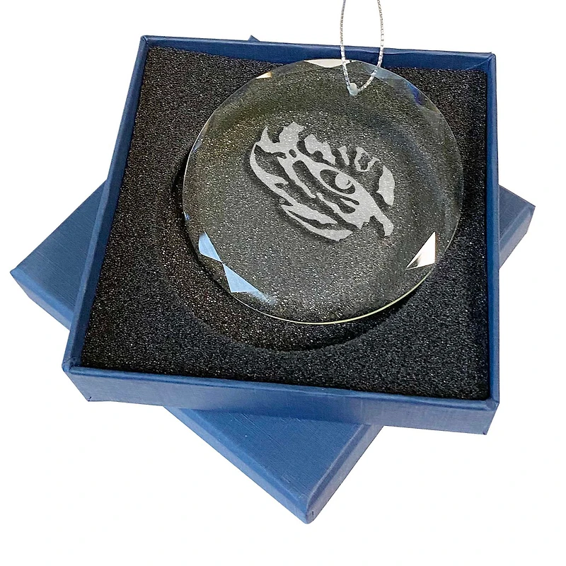 LSU Tigers 3.25'' Laser Engraved Glass Ornament