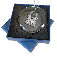 Marshall Thundering Herd 3.25'' Laser Engraved Glass Ornament