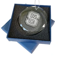 NC State Wolfpack 3.25'' Laser Engraved Glass Ornament