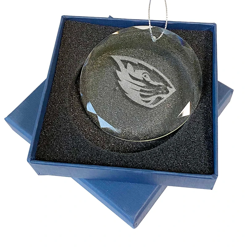 Oregon State Beavers 3.25'' Laser Engraved Glass Ornament