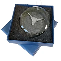 Texas Longhorns 3.25'' Laser Engraved Glass Ornament