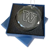 Washington Huskies 3.25'' Laser Engraved Glass Ornament