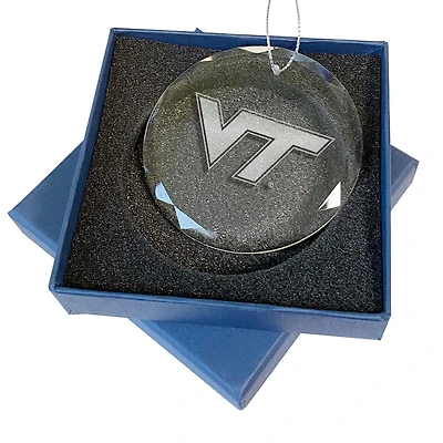 Virginia Tech Hokies 3.25'' Laser Engraved Glass Ornament