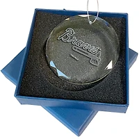 Atlanta Braves 3.25'' Laser Engraved Glass Ornament