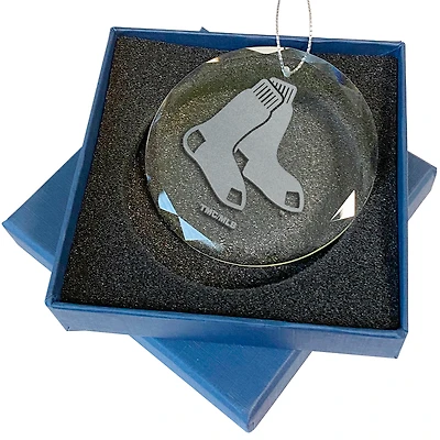 Boston Red Sox 3.25'' Laser Engraved Glass Ornament