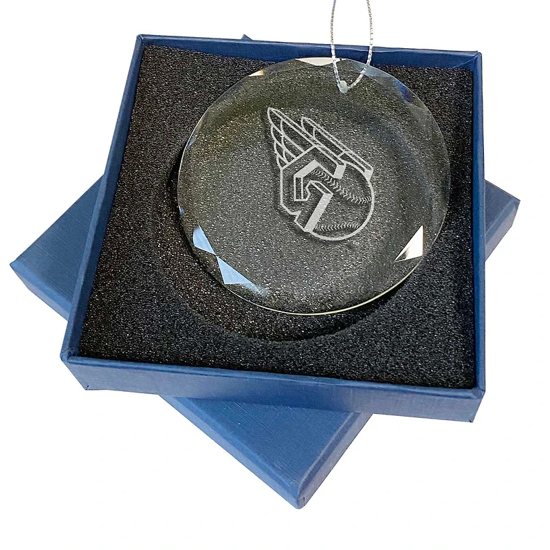 Cleveland Guardians 3.25'' Laser Engraved Glass Ornament