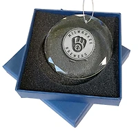 Milwaukee Brewers 3.25'' Laser Engraved Glass Ornament