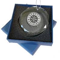 Seattle Mariners 3.25'' Laser Engraved Glass Ornament