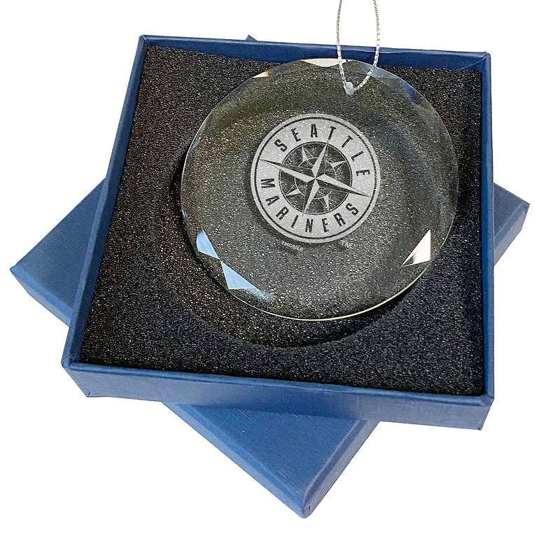 Seattle Mariners 3.25'' Laser Engraved Glass Ornament