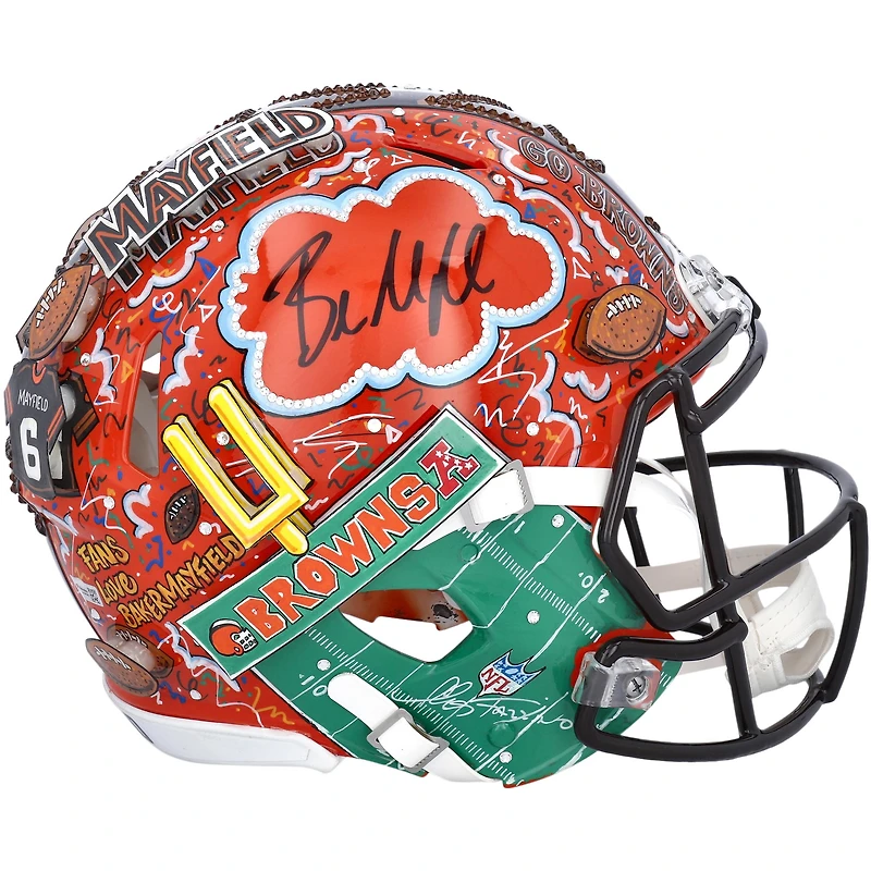 Baker Mayfield Cleveland Browns Autographed Helmet - Hand Painted by Artist Charles Fazzino