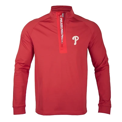 Men's Levelwear Red Philadelphia Phillies Calibre Quarter-Zip Pullover Top