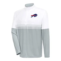 Men's Antigua White/Gray Buffalo Bills Bender Quarter-Zip Pullover Top