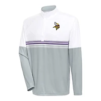 Men's Antigua White/Purple Minnesota Vikings Bender Quarter-Zip Pullover Top