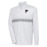 Men's Antigua Heather Gray/Steel Atlanta Falcons Bullseye Quarter-Zip Pullover Top