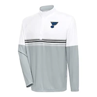 Men's Antigua White/Black St. Louis Blues Bender Quarter-Zip Pullover Top