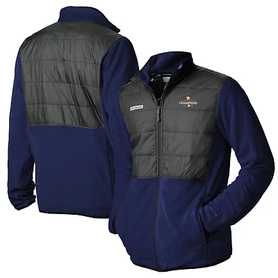 Men's Columbia Navy/Charcoal Houston Astros 2022 World Series Champions Basin Butte Fleece Full-Zip Jacket