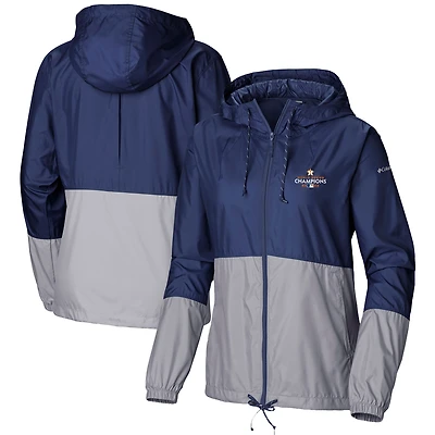Women's Columbia Navy/Gray Houston Astros 2022 World Series Champions Flash Forward Full-Zip Windbreaker Jacket