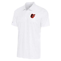 Men's Antigua White/Gray Baltimore Orioles 19th Hole Polo