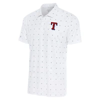 Men's Antigua White/Navy Texas Rangers 19th Hole Polo