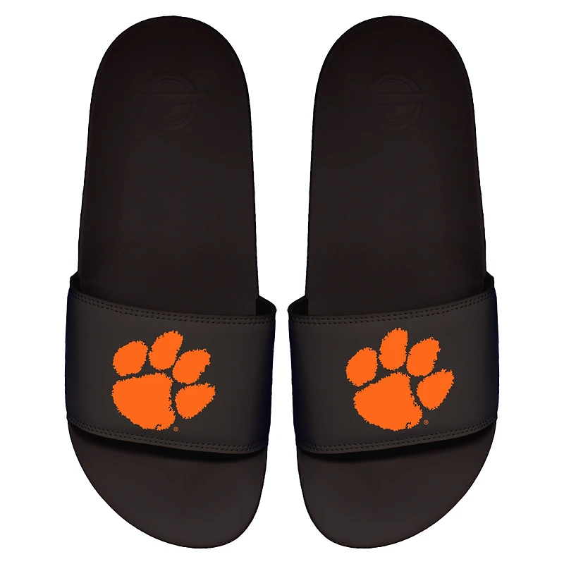 Men's ISlide Black Clemson Tigers Primary Logo Motto Slide Sandals