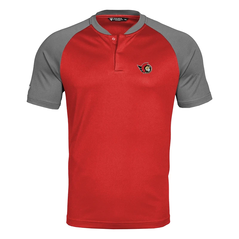Men's Levelwear Red/Charcoal Ottawa Senators Blade Polo
