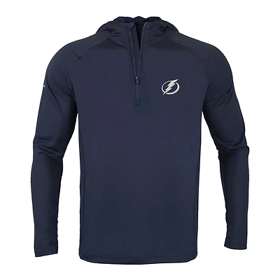 Men's Levelwear Navy Tampa Bay Lightning Zander Insignia Core Quarter-Zip Pullover Hoodie