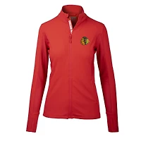Women's Levelwear Red Chicago Blackhawks Alyssa Icon Mantra Full-Zip Pullover Top