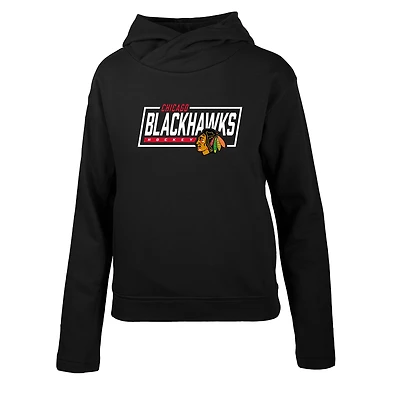 Women's Levelwear Black Chicago Blackhawks Verve Evian Pullover Hoodie