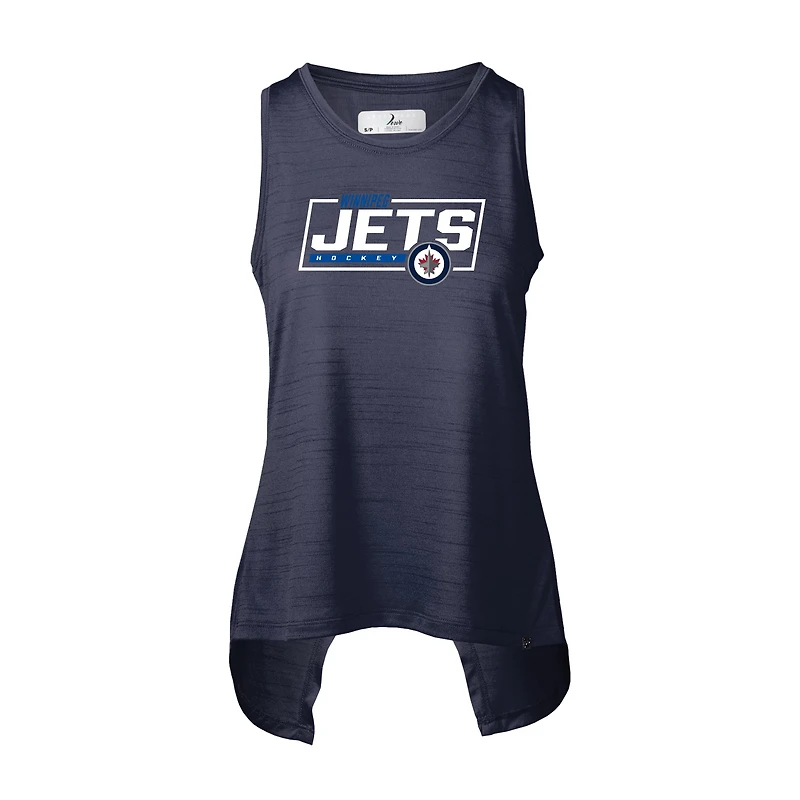 Women's Levelwear Heather Navy Winnipeg Jets Freedom Tank Top