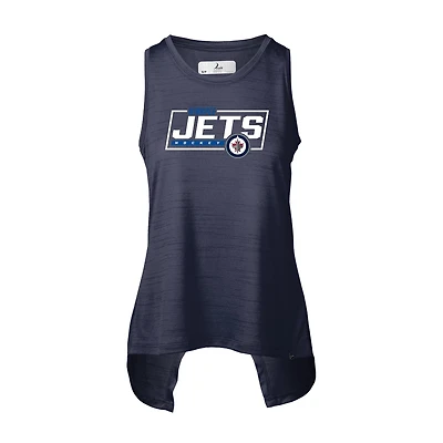 Women's Levelwear Heather Navy Winnipeg Jets Freedom Tank Top