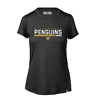 Women's Levelwear Heather Black Pittsburgh Penguins Lux Underline T-Shirt